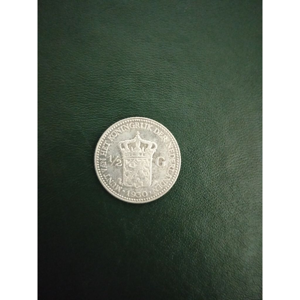 Coin perak 1/2 Gulden Wilhelmina 1930