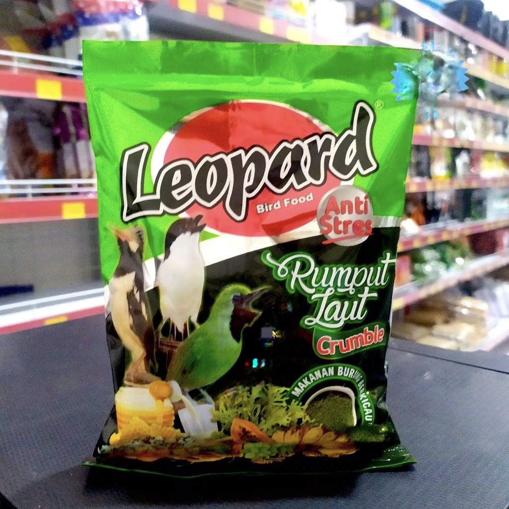 Leopard Crumble rumput laut voer kasar