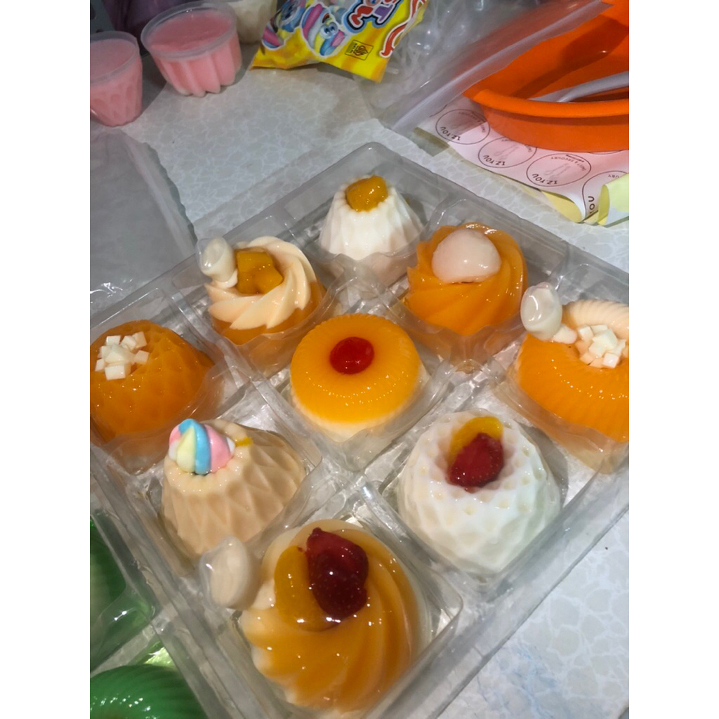 IZROOM - Hempers Pudding mini Puding susu  mix rasa mangga mini isi 9 puding with vla vanila cheese 