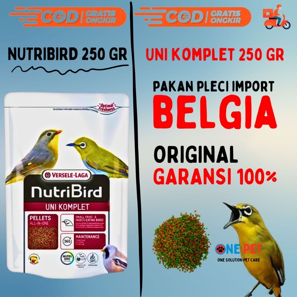 NUTRIBIRD 250 GR - UNI KOMPLIT VERSELAGA PAKAN PLECI DAN BURUNG KECIL KEMASAN 250GR BURUNG ORIGINAL 