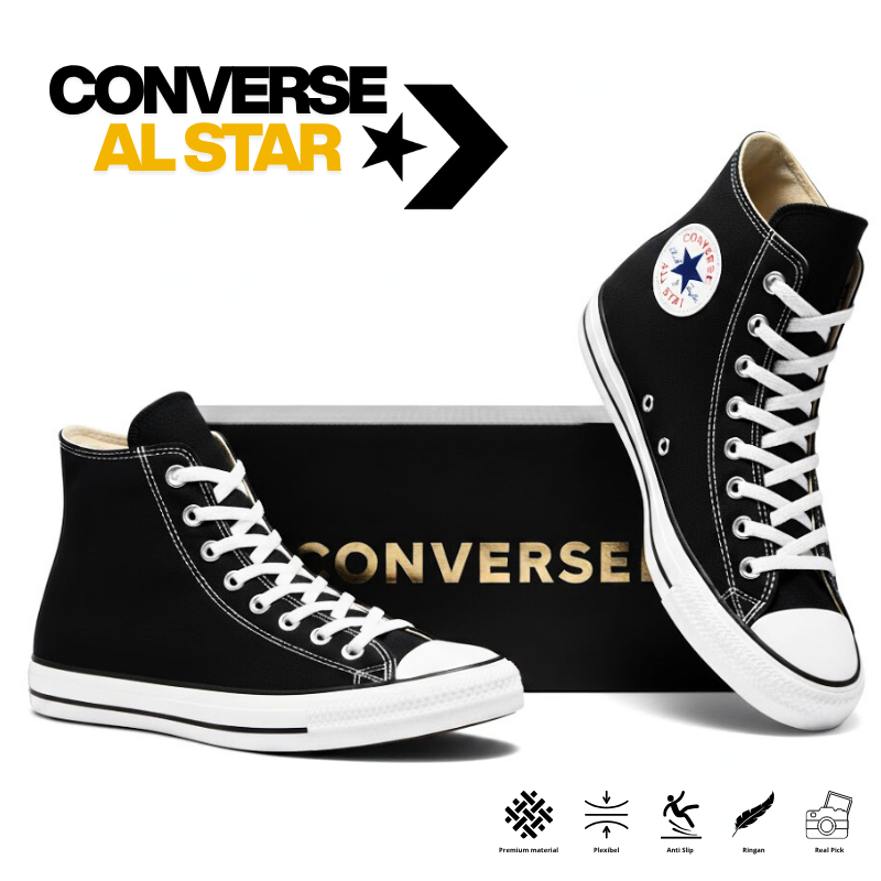 Sepatu Converse Pria Wanina - Sepatu Al Star Anak Sekolah - Sepatu Converse Al Star Hitam Putih