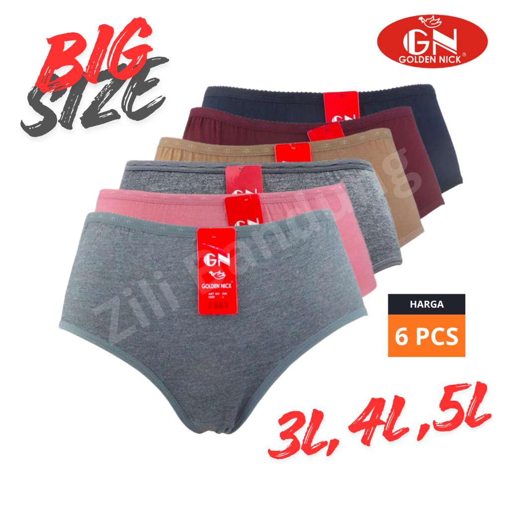 Golden Nick Celana Dalam Perempuan Big Size Besar 3L, 4L, 5L// Cd Jumbo Paket 3 pcs & 6 pcs