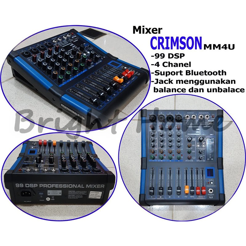 Mixer 4 Channel USB MM-4U Audio Sound System Karaoke