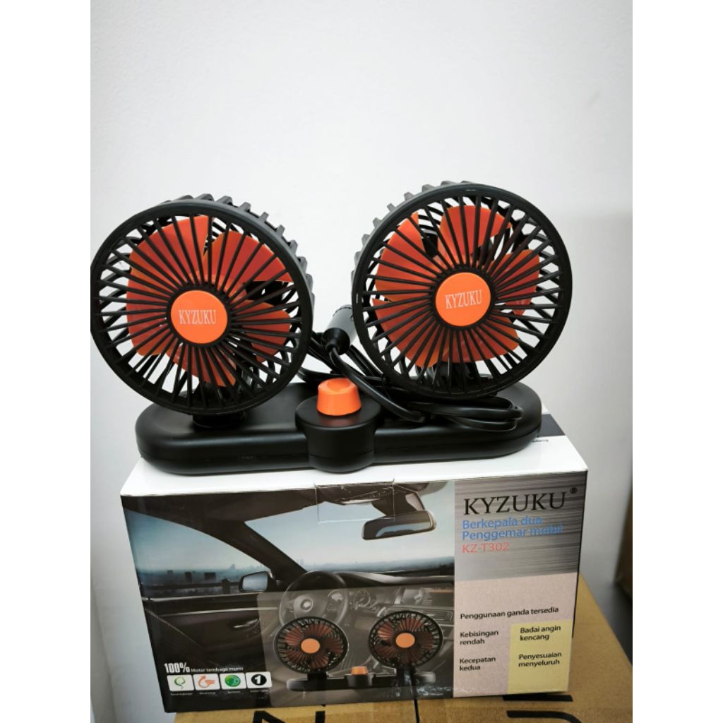 kipas angin mobil KYZUKU KZ-301/KZ_T302 dua kipas Double fan 12V 24V