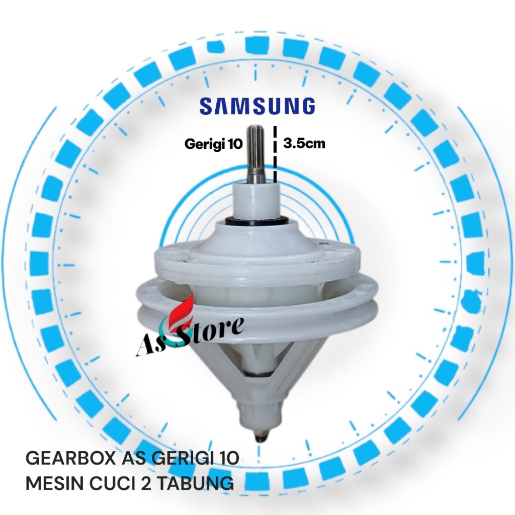 Gearbox Samsung As Gerigi 10 Tinggi As 3.5cm Mesin cuci 2 Tabung Kapasitas 7KG-15KG