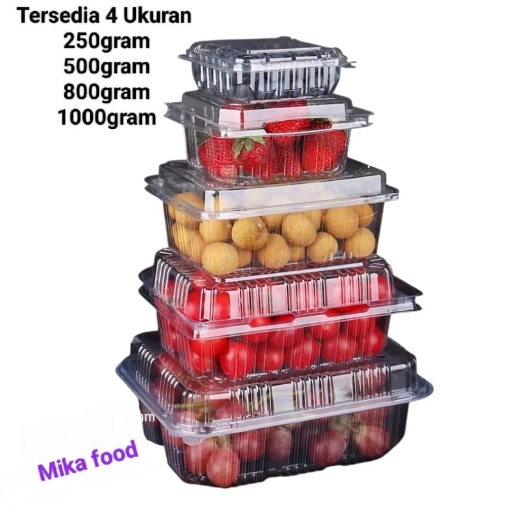 ISI 25PCS & 50PCS Mika Strawberry / Mika Buah / Mika Kotak Buah / Mika Tomat