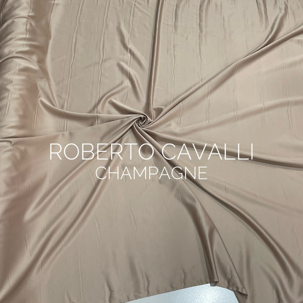 Kain Satin Roberto Cavalli Warna Champagne/Soft Pink/Silver Blue