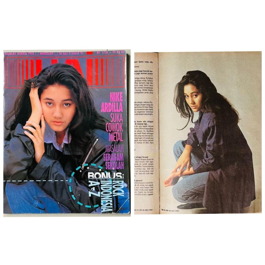 Majalah Hai 30 Juli 1991 : Cover Nike Ardilla (langka)