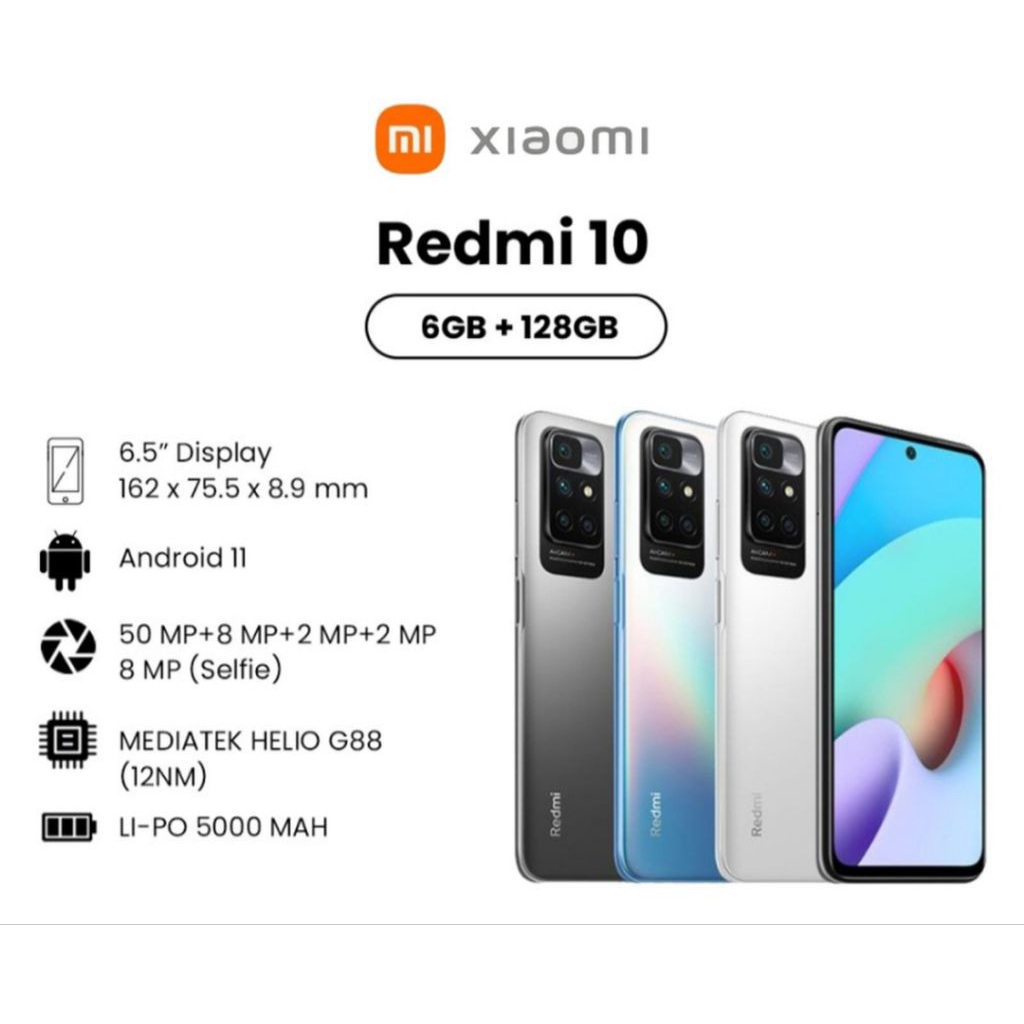 HP XIAOME REDMI 10 6/128GB - XIAOME MI 10 RAM 6GB ROM 128GB RESMI
