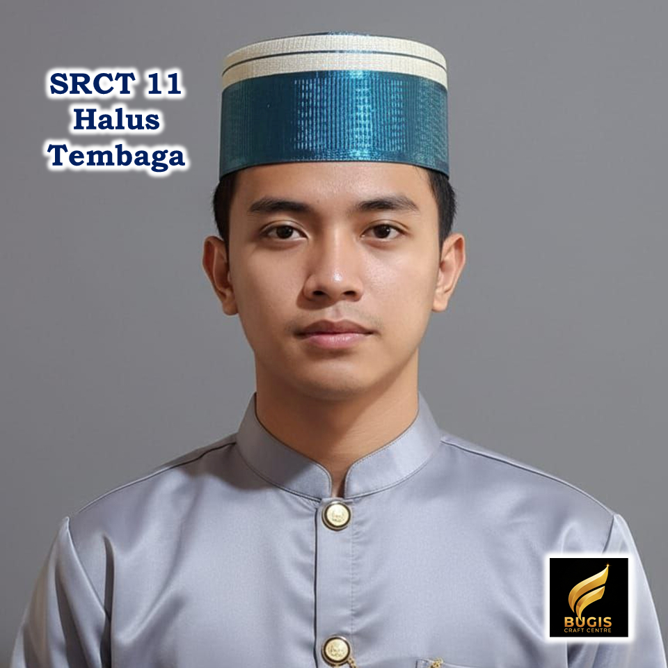 Songkok Recca To Bone Khas Bugis Makassar – Type SRCT 011 Halus (Benang Tembaga Asli, Warna Biru Pre