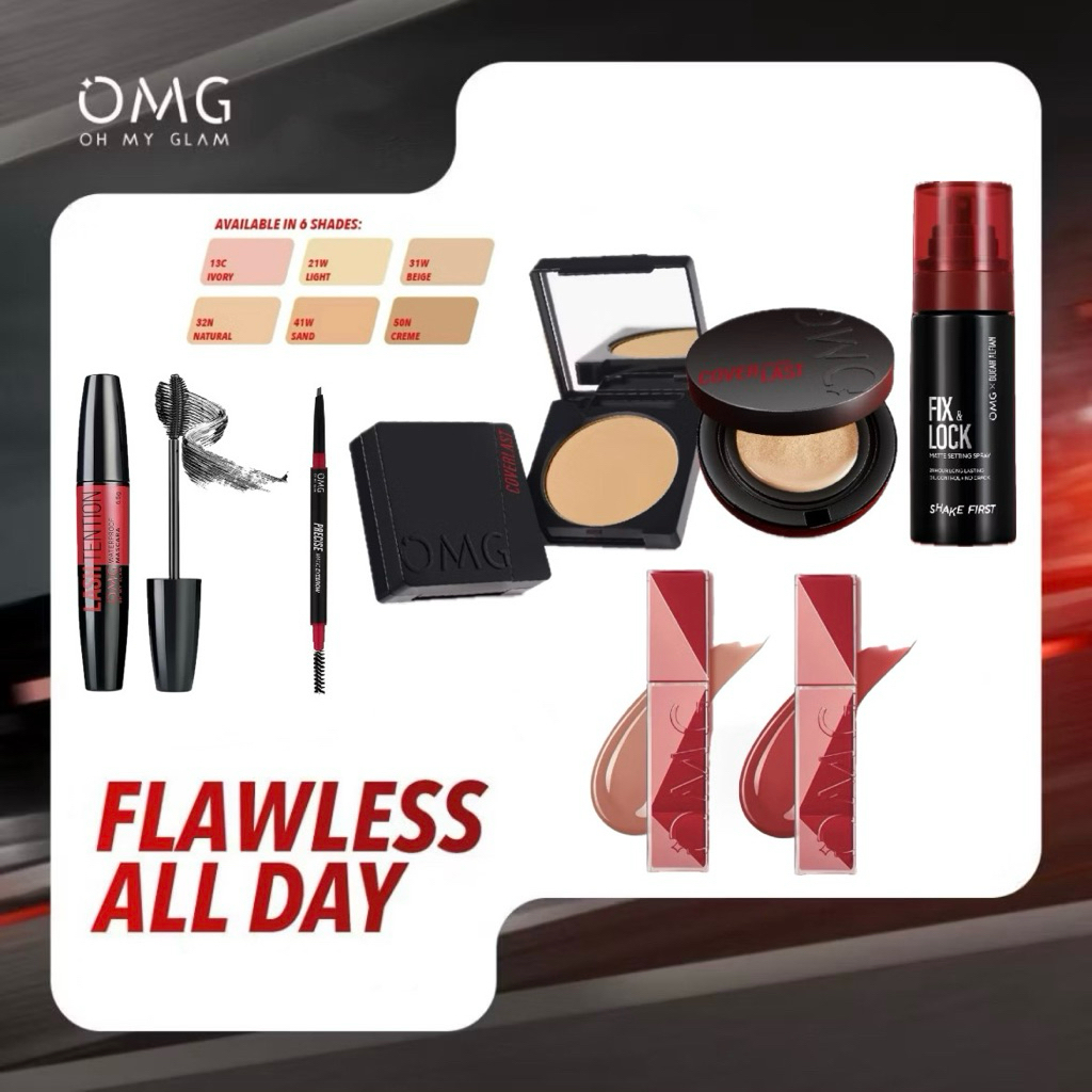 OMG Oh My Glam Package Complete 7 IN 1 Makeup Look Set Seserahan Hantaran Gift Pernikahan Birthday |