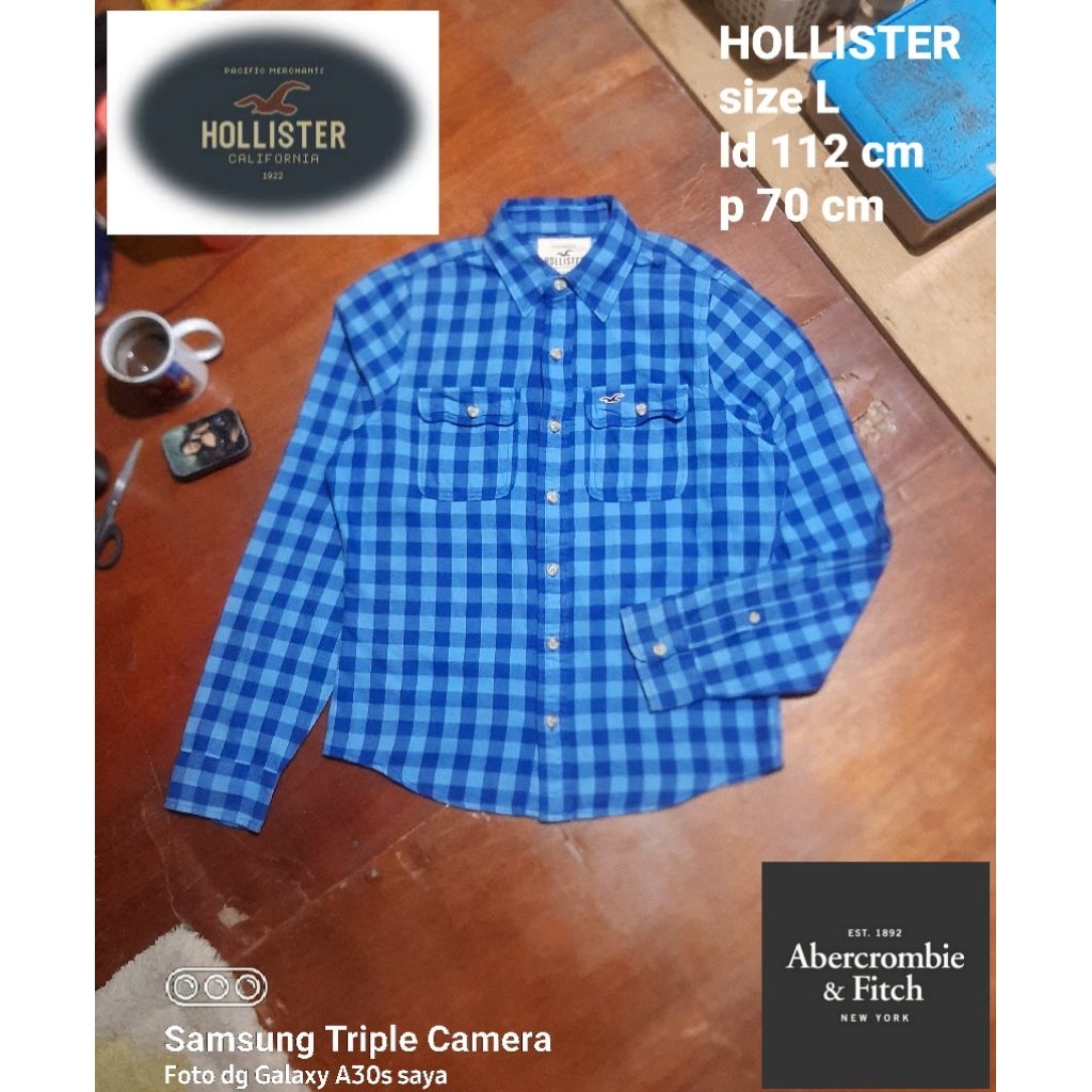 kemeja flanel by hollister
