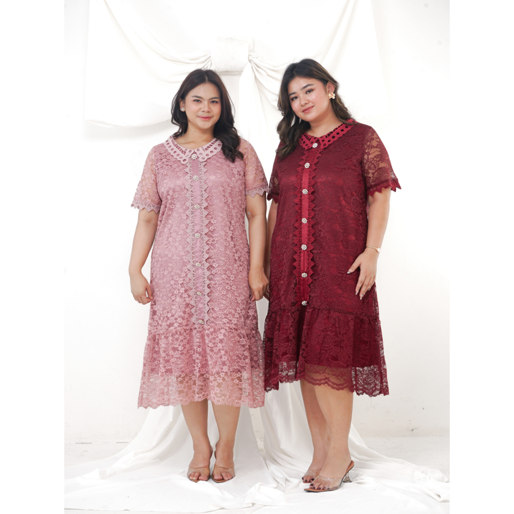 Xtramiles - Georgina Midi Dress Brokat Big Size XL-XXXL LD Up to 130 cm