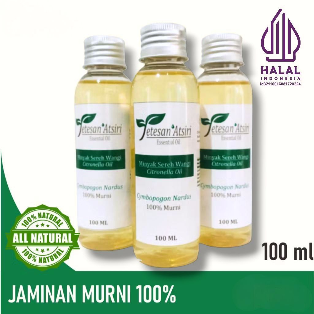 Minyak Sereh Wangi 100 ml & 60 ml Citronella Oil 100ml Minyak Sereh