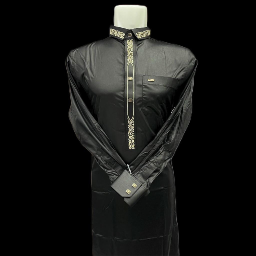 GAMIS HITAM Satin Exclusive