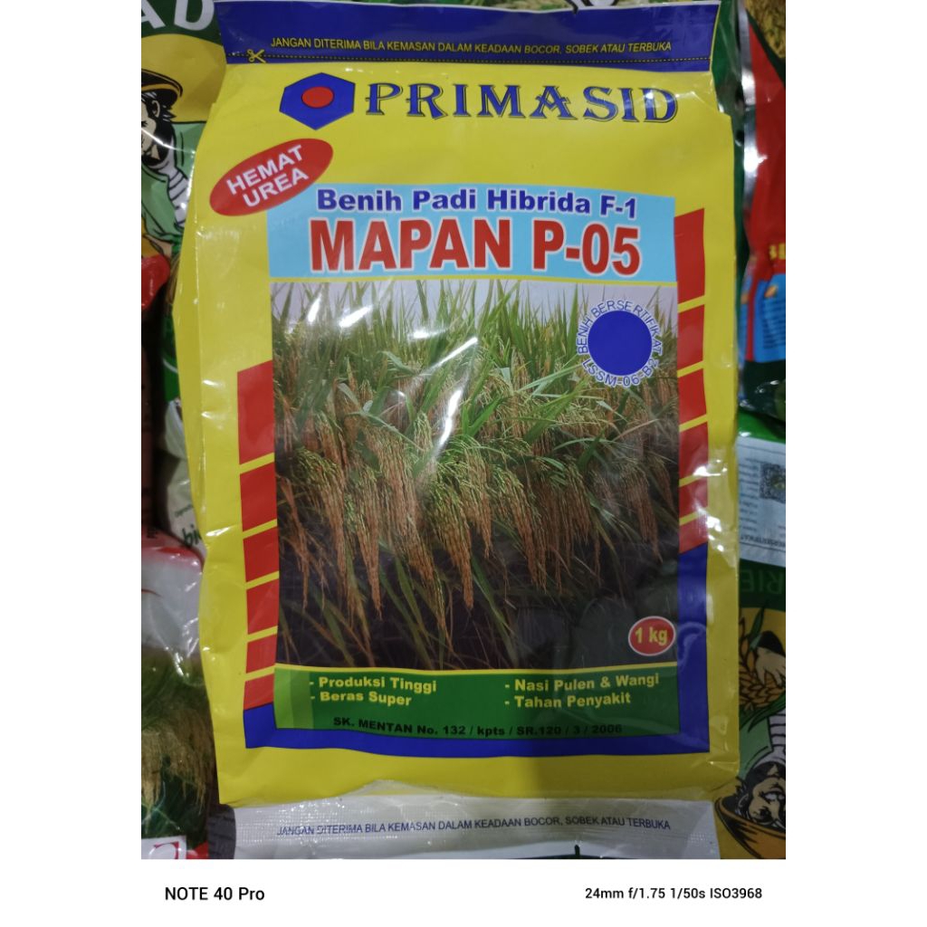 Bibit Padi hibrida Mapan P-05 1kg primasid