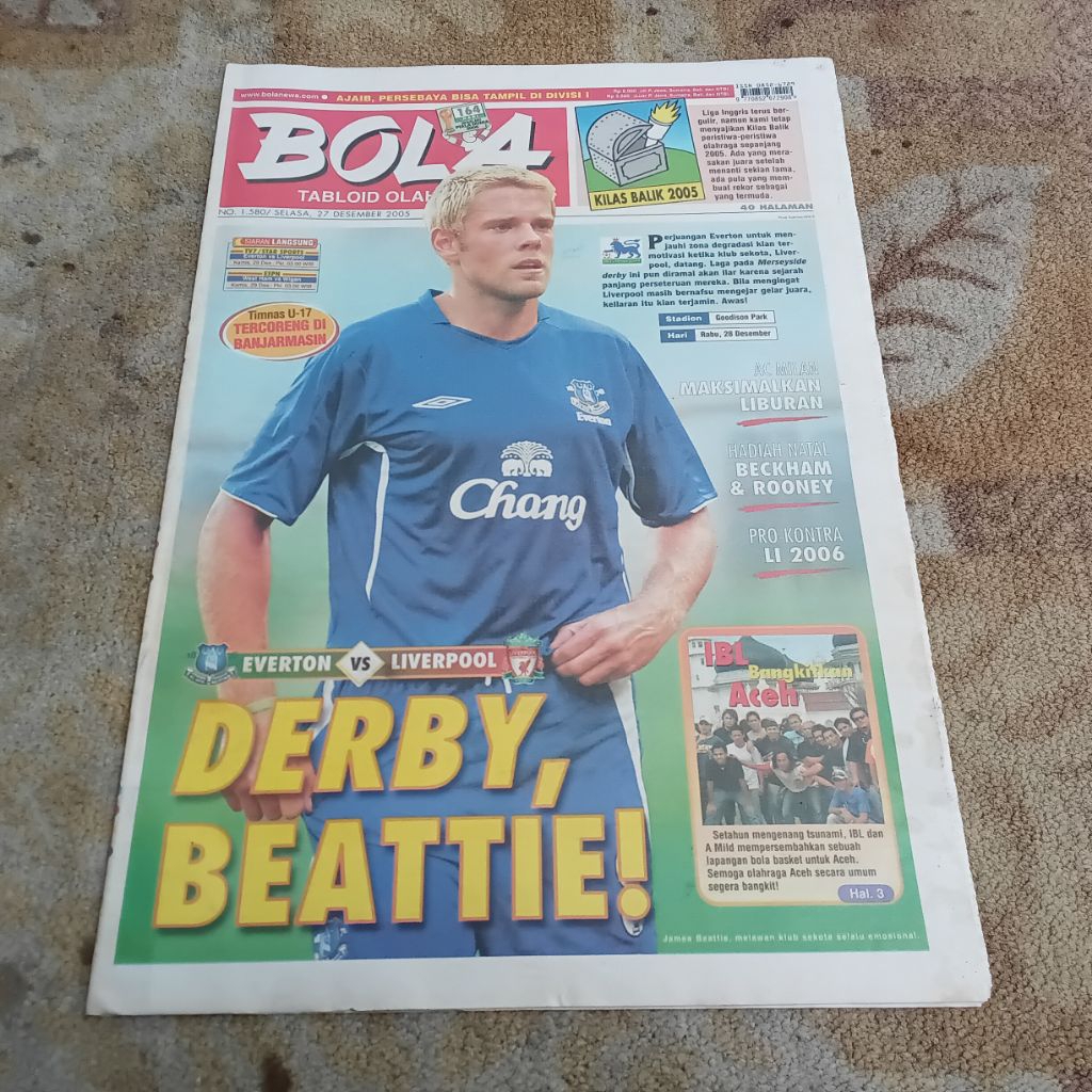 Majalah Tabloid Bola 1580 Selasa 27 Desember 2005 Derby Beattie