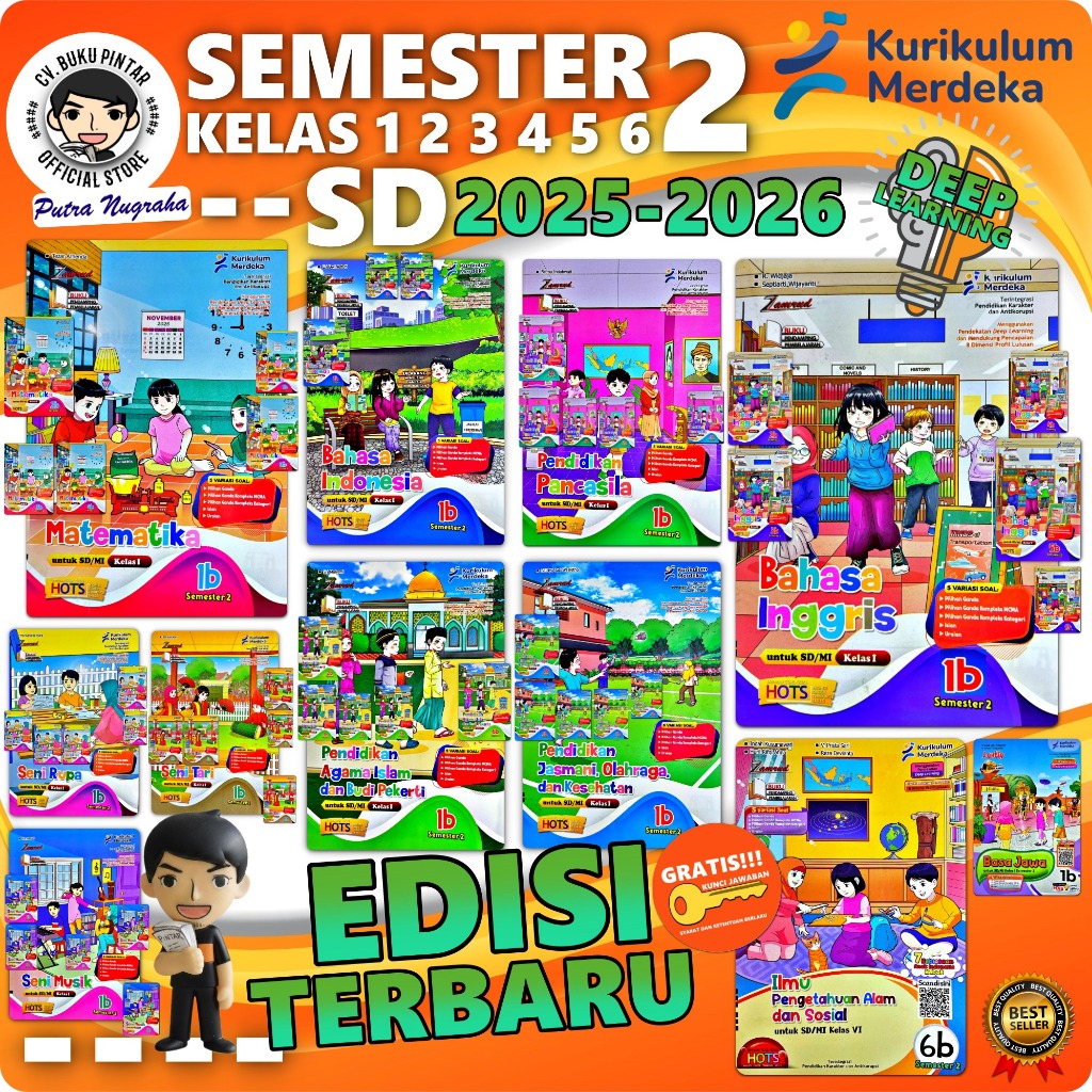 BUKU LKS SD KELAS 1 2 3 4 5 6 1-6 SEMESTER 2 2025-2026 KURIKULUM MERDEKA | PUTRA NUGRAHA Deep Learni