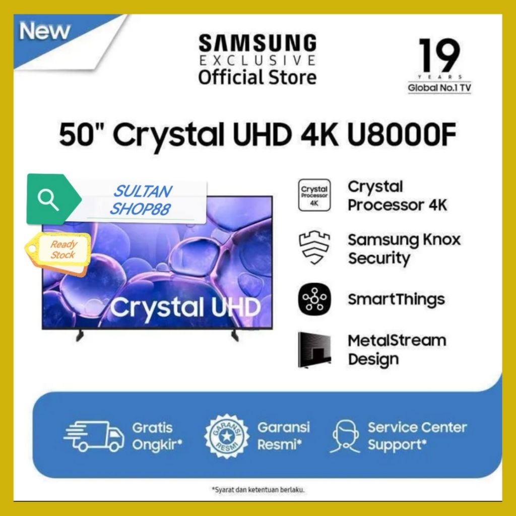 SAMSUNG CRYSTAL UHD 4K SMART TV UA50U8000F BEZELLES DESIGN NEW SERIES I SAMSUNG SMART TV 50U8000F CR