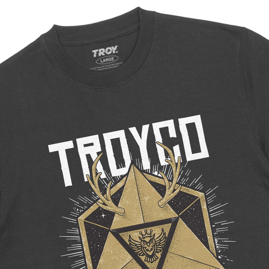 Troy Company T-shirt Dark Grey Dreex - Kaos Lengan Pendek Kaos Abu Gelap MTD 3409