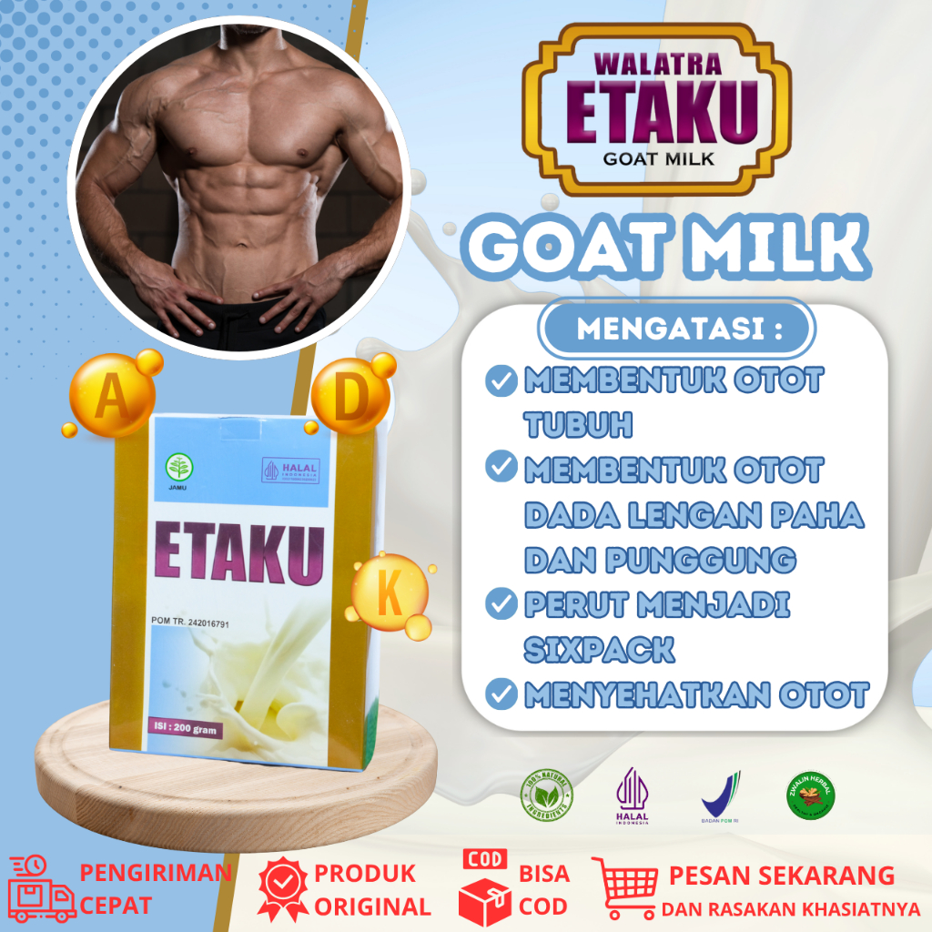Suplemen Vitamin Pembentukan Otot - Susu Protein Tinggi - Pembesar Otot -  Walatra Etaku Susu Bubuk