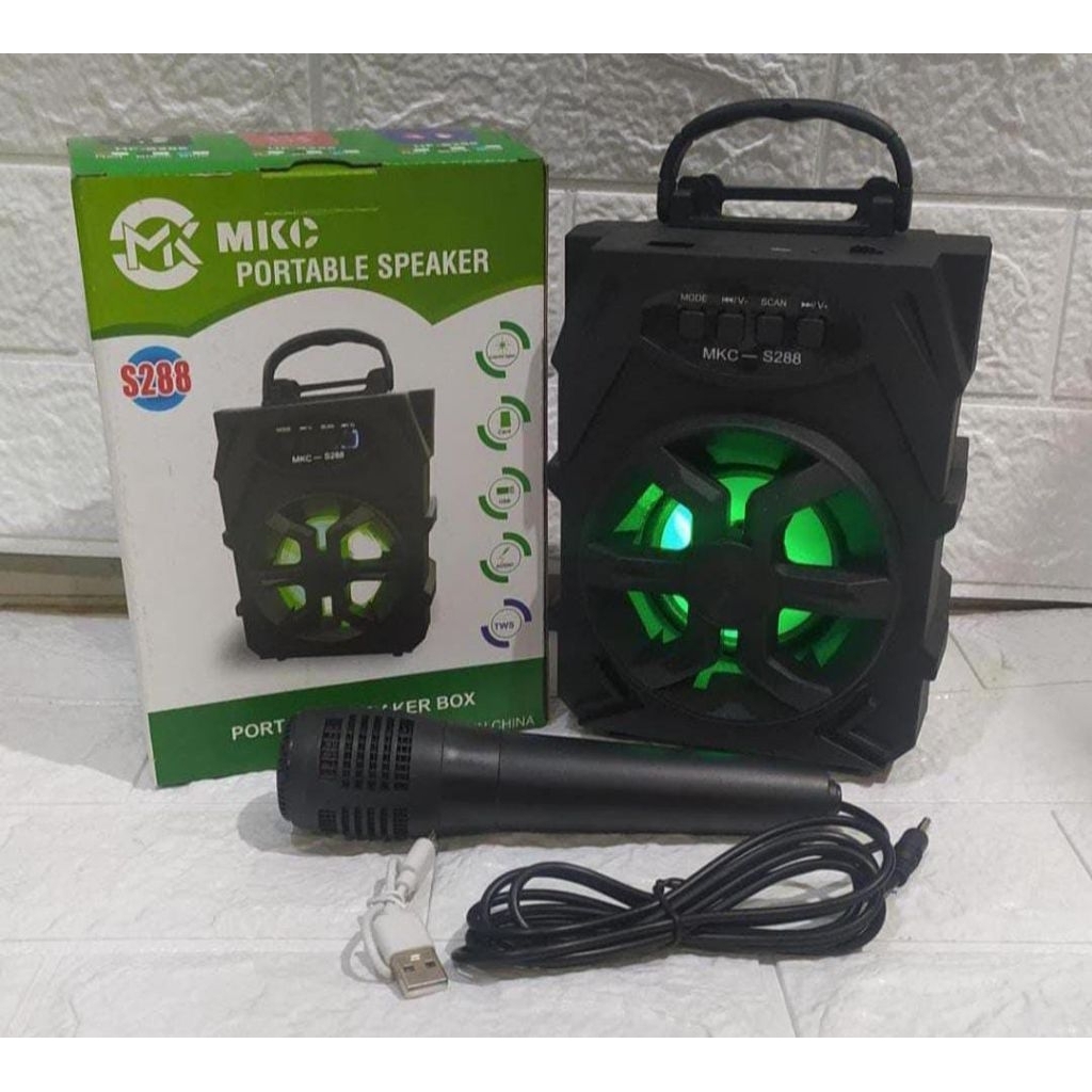 Speaker spiker wireless bluetooth karaoke S288 portable plus mic
