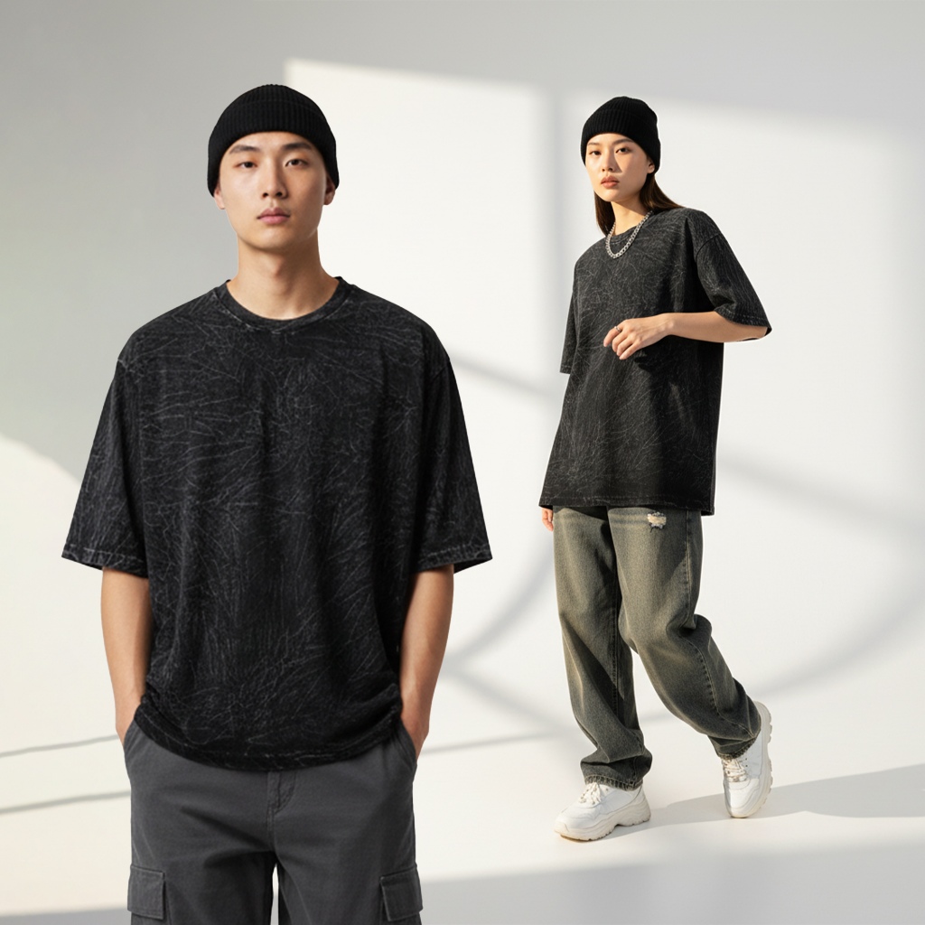 SUPERIOR Kaos Oversize Washed Tshirt Vintage Retro Skena Basic Polos