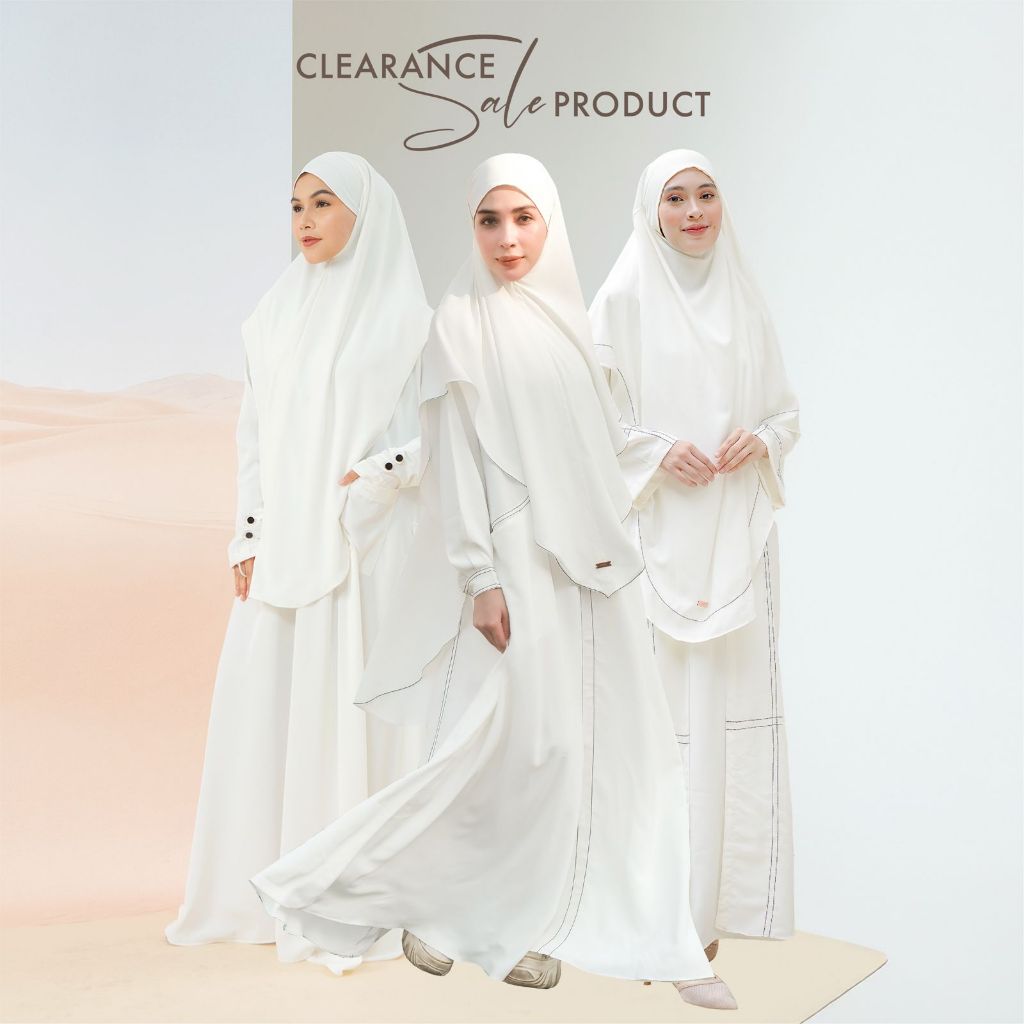 Lozy Hijab - [Defect Sale] Abaya Umrah Broken White Series