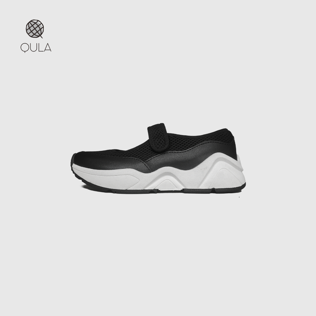 QULA - Sepatu Sneaker Anak Sekolah Perempuan - Onion Black White