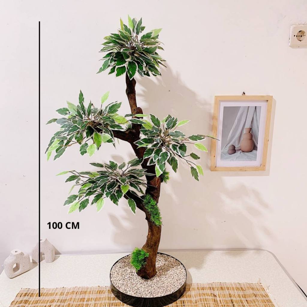 Tanaman Bonsai Beringin Artificial Dekorasi Pohon Hias Plastik
