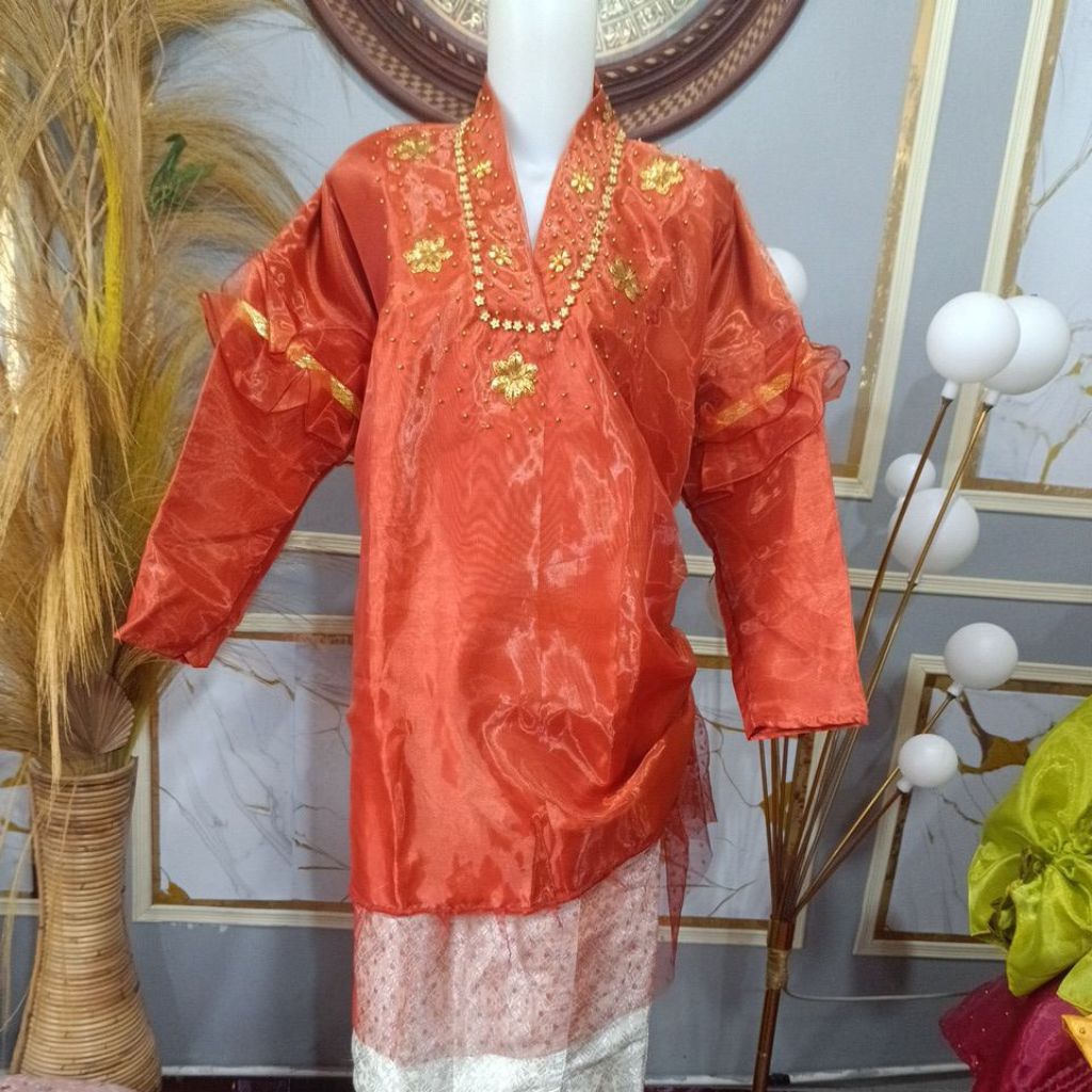 Baju Bodo/Baju Tokko/Baju Adat Bugis/Makassar/Baju Bodo Organza/Baju Bodo Modern/ Baju Tradisional B