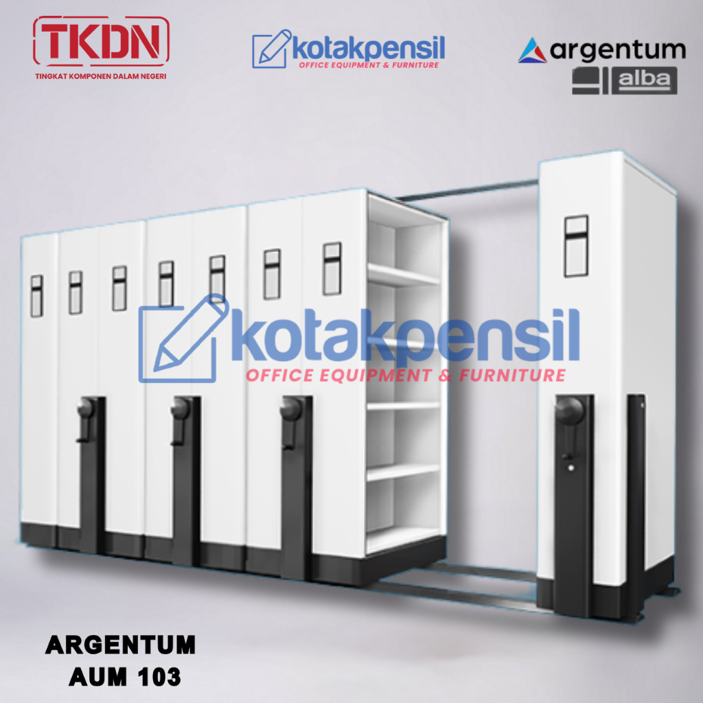 Mobile File Mekanik ARGENTUM ALBA MF AUM 103 | Lemari Arsip Besi Kantor | Roll O Pack