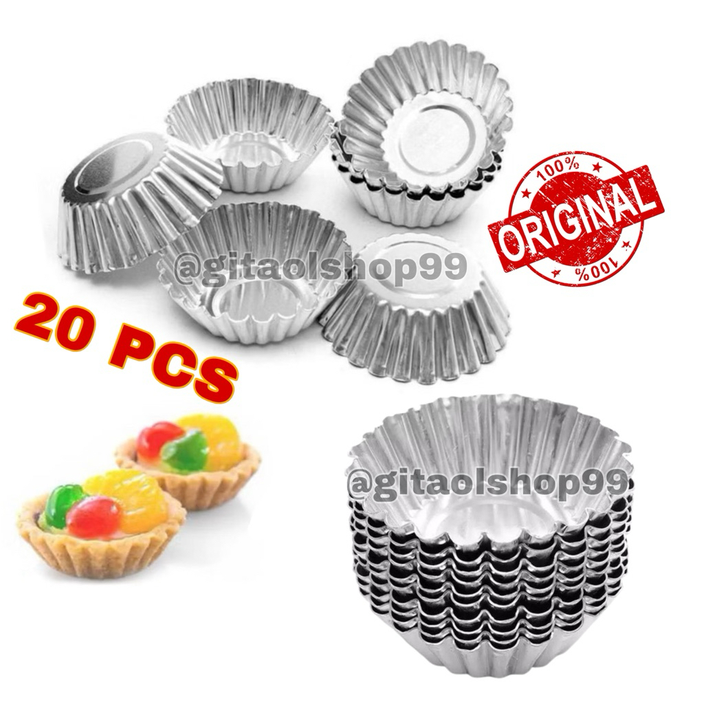 20 Pcs CETAKAN KUE PIE MINI SUSU BUAH MINI MURAH/ CETAKAN PAI BUAH SUSU MURAH/ LOYANG CETAKAN KUE PI
