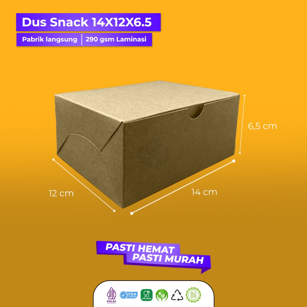 Snack Box 12x14 / Dus Kue / Kotak Kue / Dus Kue / Dus Snack 12x14 Laminasi / B1K2