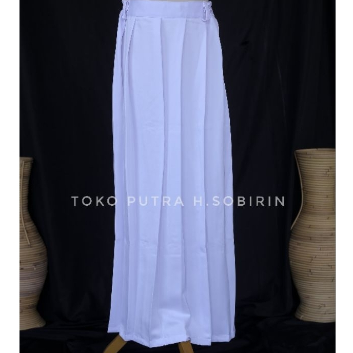 ROK PUTIH REMPEL KELILING SMP&SMA | ROK PUTIH ANAK SEKOLAH BAHAN ELEMEN PREMIUM LICIN - SERAGAM SEKO