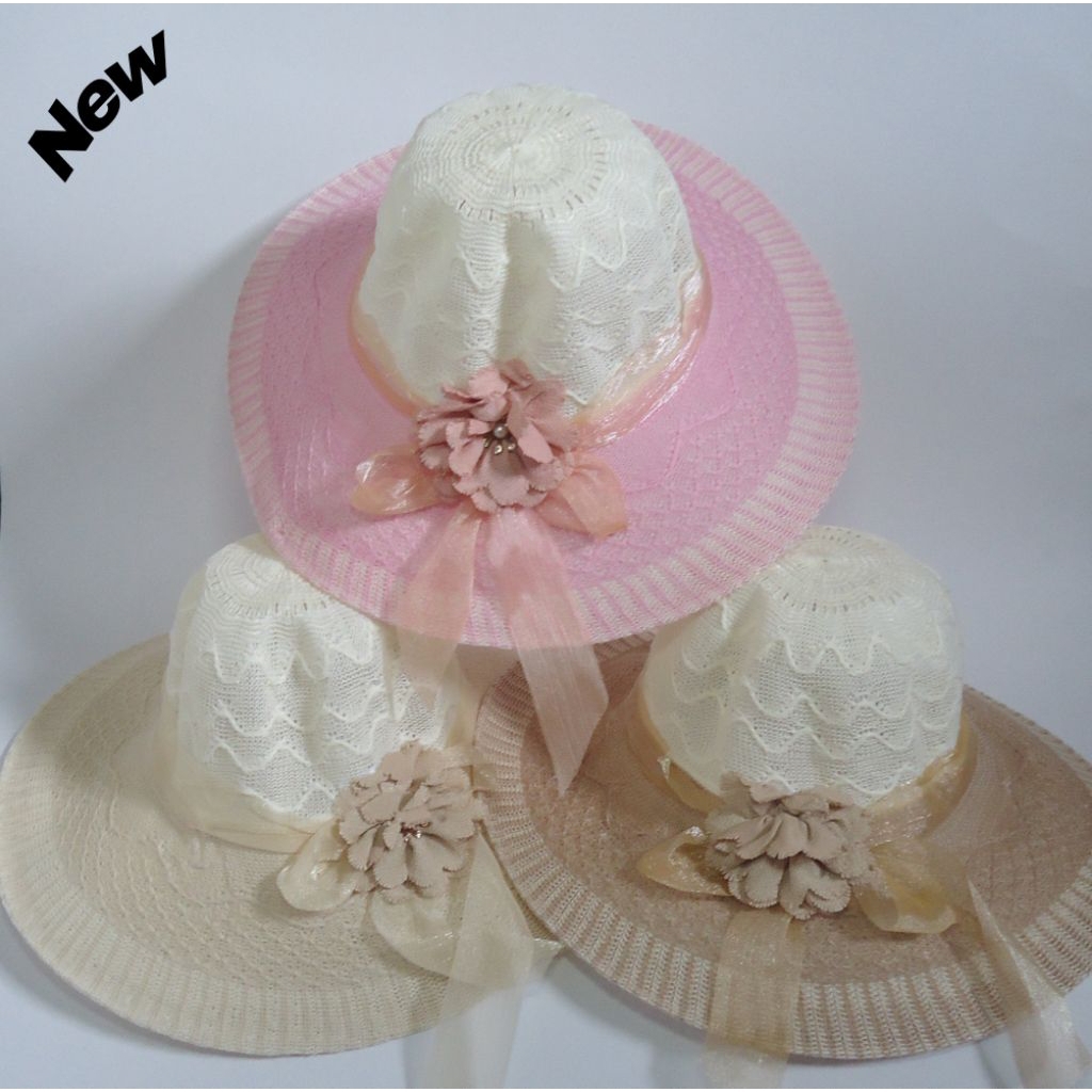 Topi pantai bundar/Topi bucket manohara wanita dewasa New