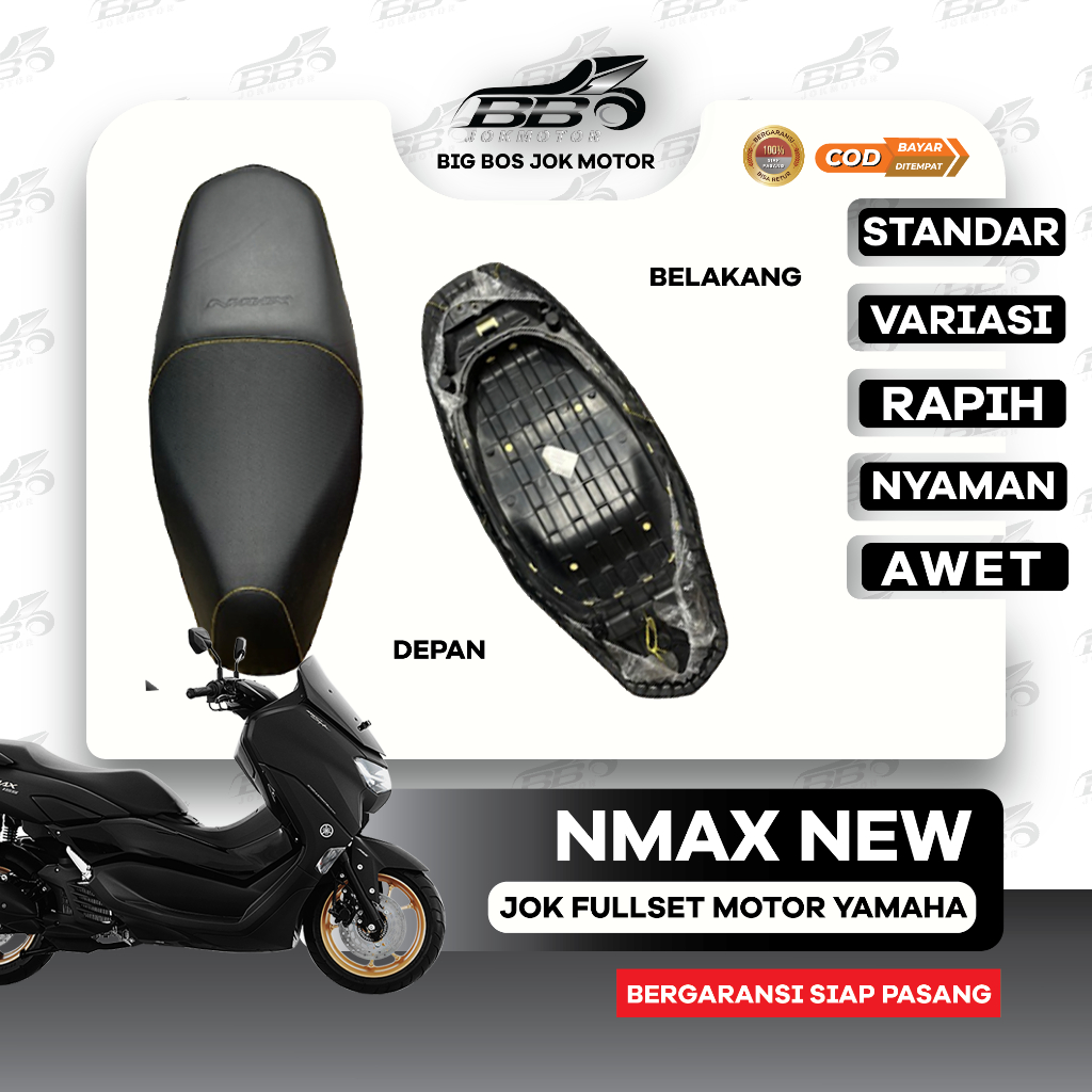 Jok Motor Nmax New Siap Pasang I Jok Yamaha Nmax New 2019-2023 Kulit Standar & Variasi