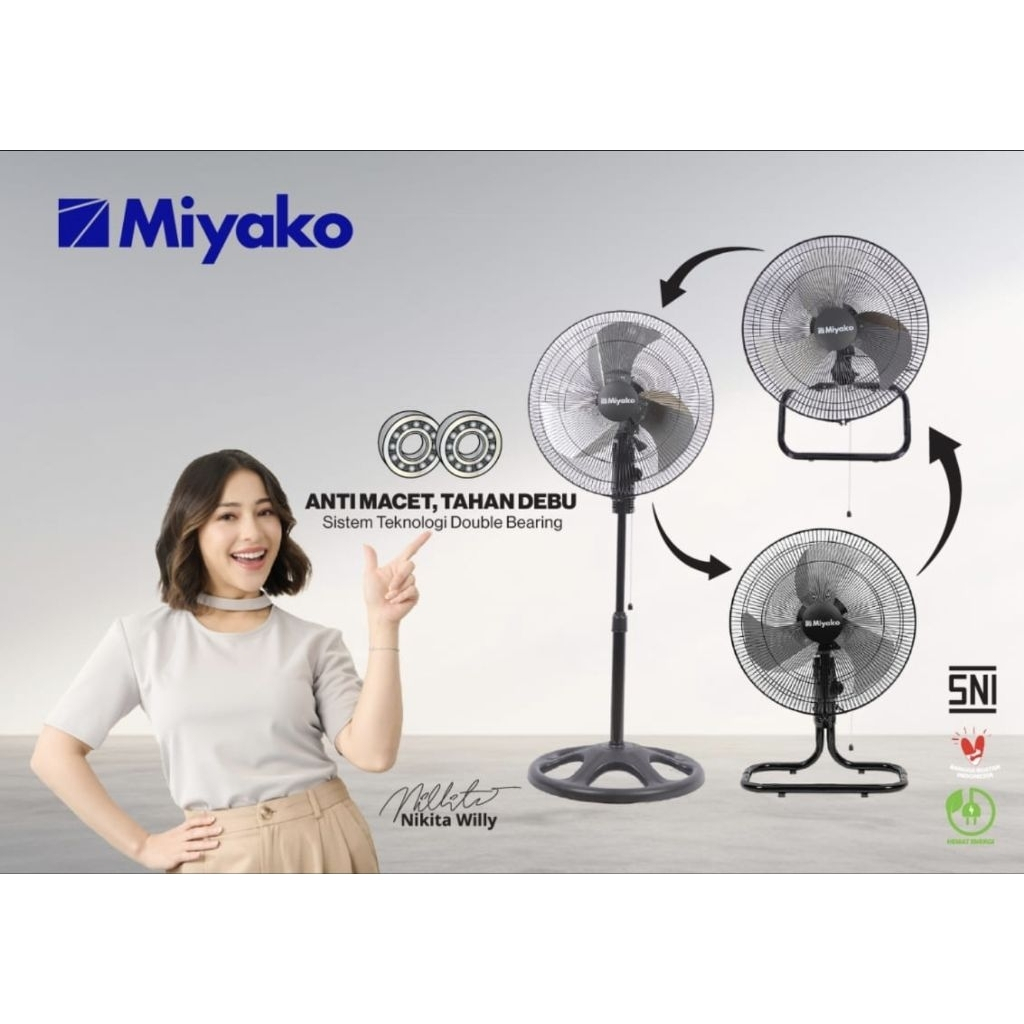Kipas Berdiri / Stand Fan Miyako KST-183 3 in 1 Extra Strong Wind Tiga Fungsi