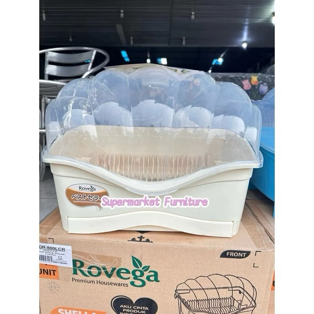 RAK PIRING PLASTIK ROVEGA SHELLA DISH RACK TEMPAT CUCI PIRING