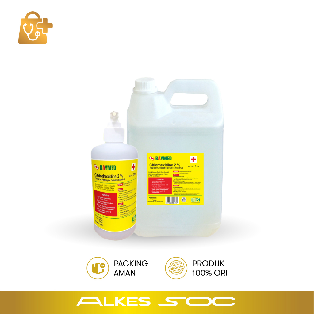 BAYMED Chlorhexidine 500ml & 1 L - CHG 2% - Handrub - Handwash - Handsanitizer