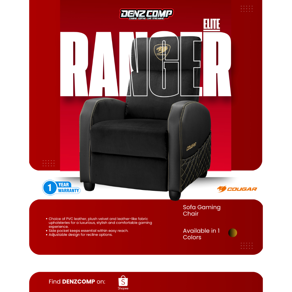 KURSI SOFA GAMING RANGER ELITE - SOFA GAMING COUGAR RANGER ELITE - KURSI GAMING - SOFA GAMING