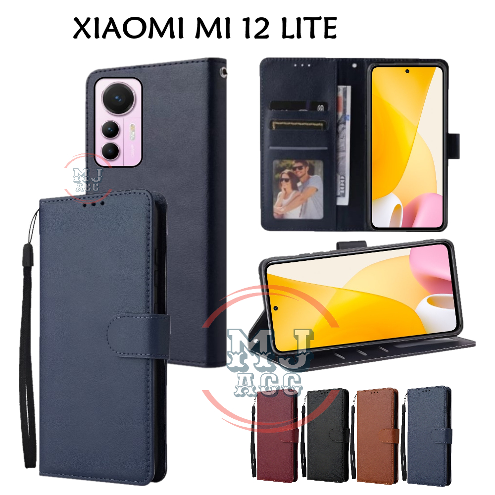 FlipCase Xiaomi Mi 12 Lite Leather Case Wallet Premium Casing Hp XIAOMI MI 12 LITE Cover Ponsel