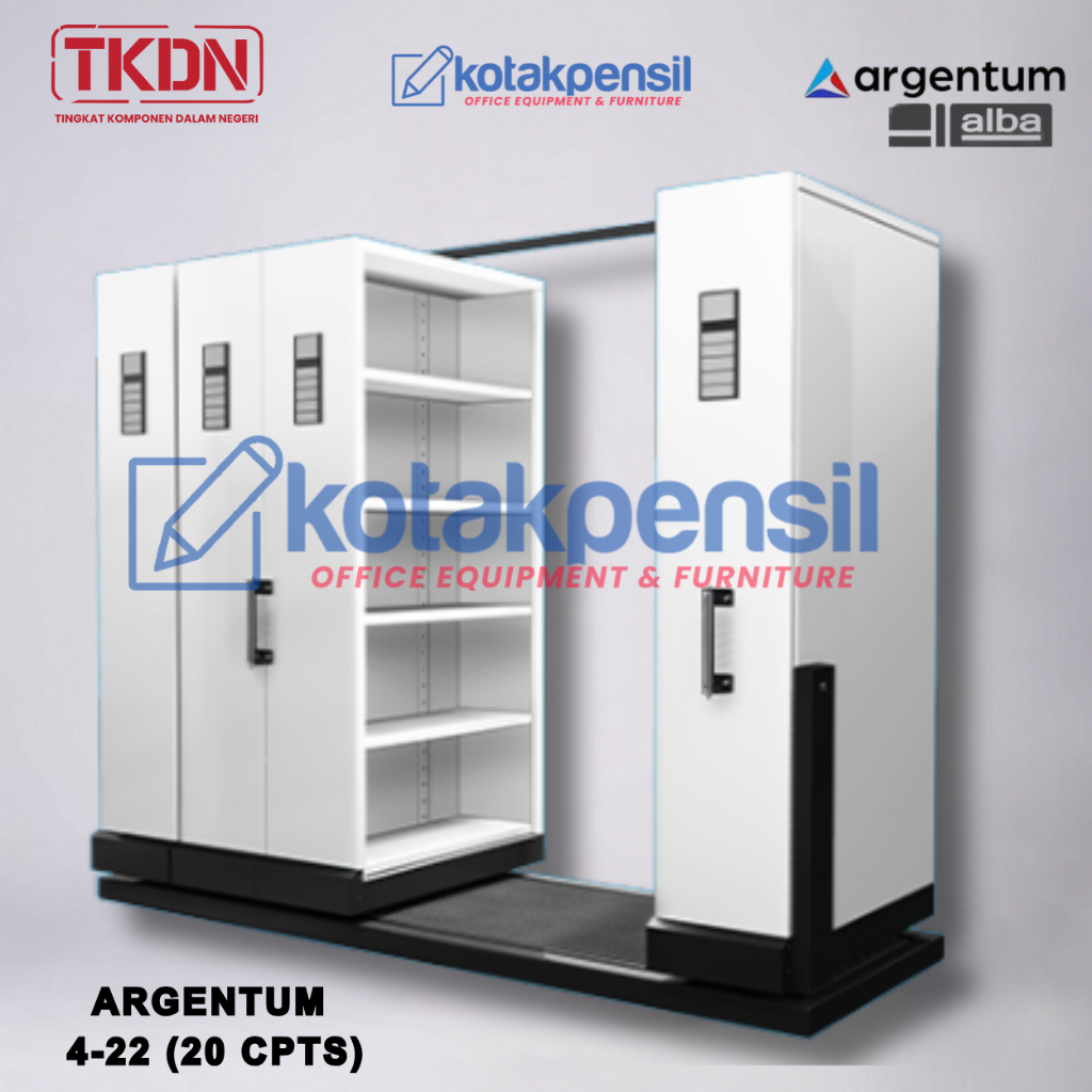 Mobile File Manual ALBA ARGENTUM MF 4-22 (20 cpts) Roll O Pack | Lemari Arsip Besi Kantor