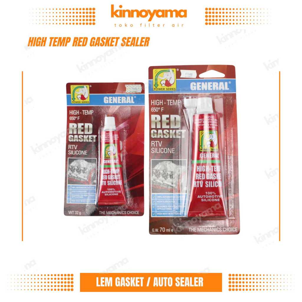LEM MERAH RED GASKET RTV SILICONE 70 GRAM GENERAL / LEM MERAH /Gasket Sealer Power Series Red Gasket