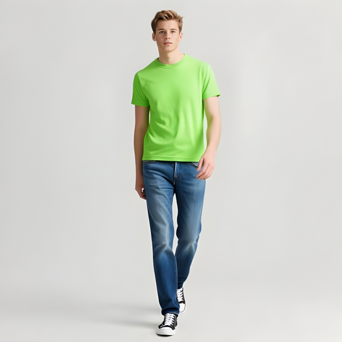 Kaos Polos Cotton Combed 20s Premium Hijau Stabilo | Kaos Polos Distro Unisex Pria Wanita | M–XXXL |