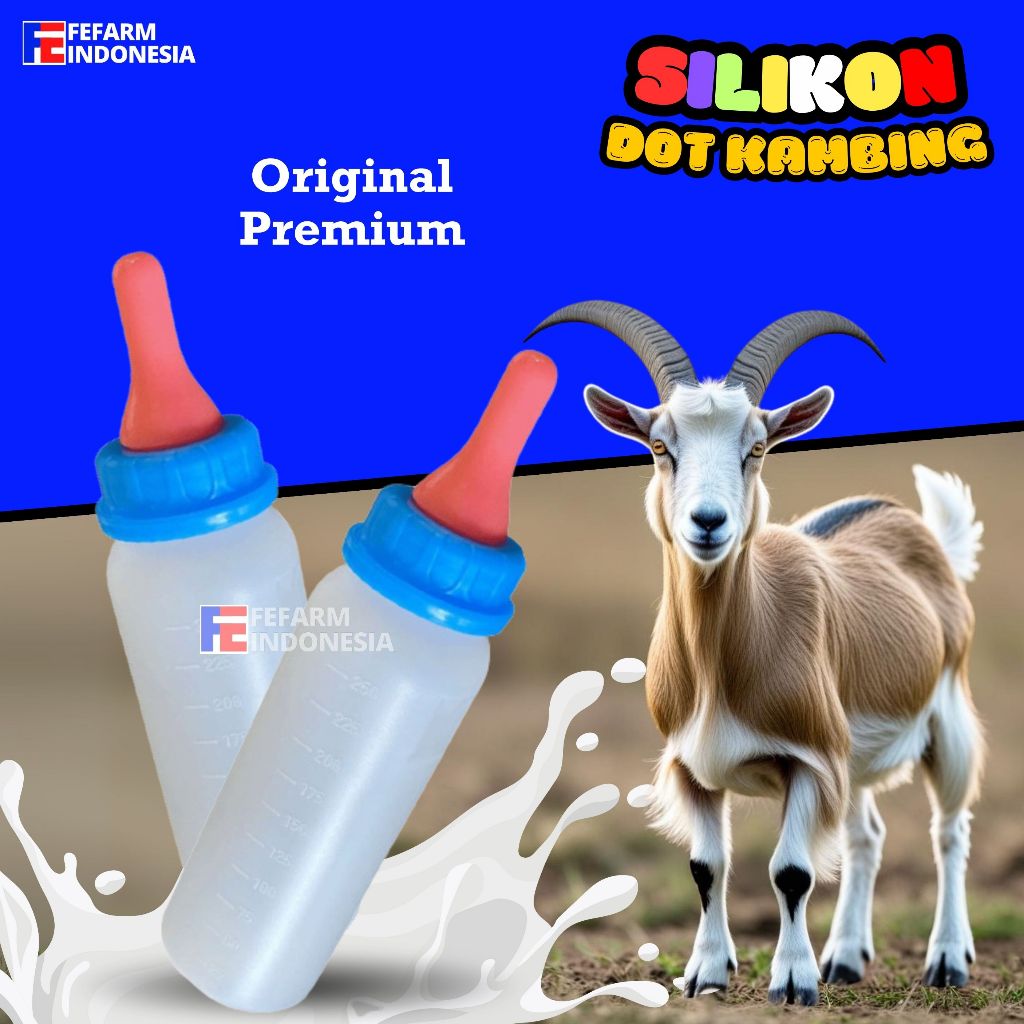 DOT CEMPE BOTOL DOT KAMBING PUTIH BIRU BOTOL SUSU KAMBING BOTOL SUSU LENGKAP DENGAN DOT FEFARM