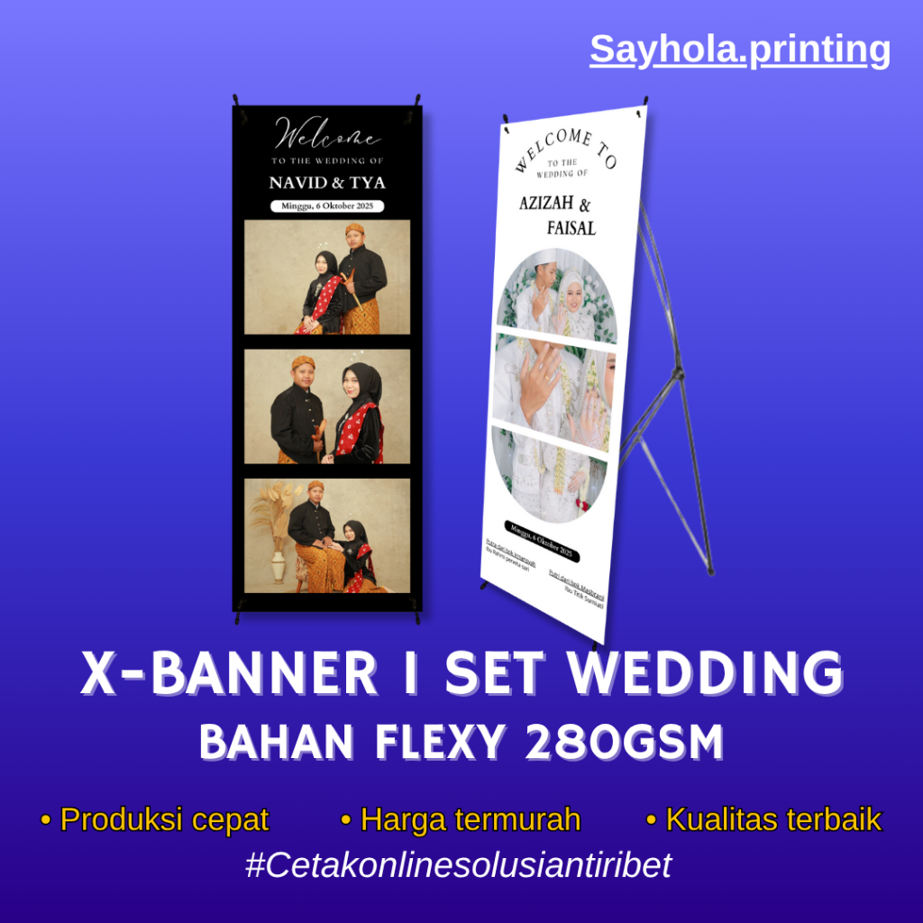 X BANNER + TIANG ACARA WEDDINGX BANNER + TIANG ACARA WEDDING