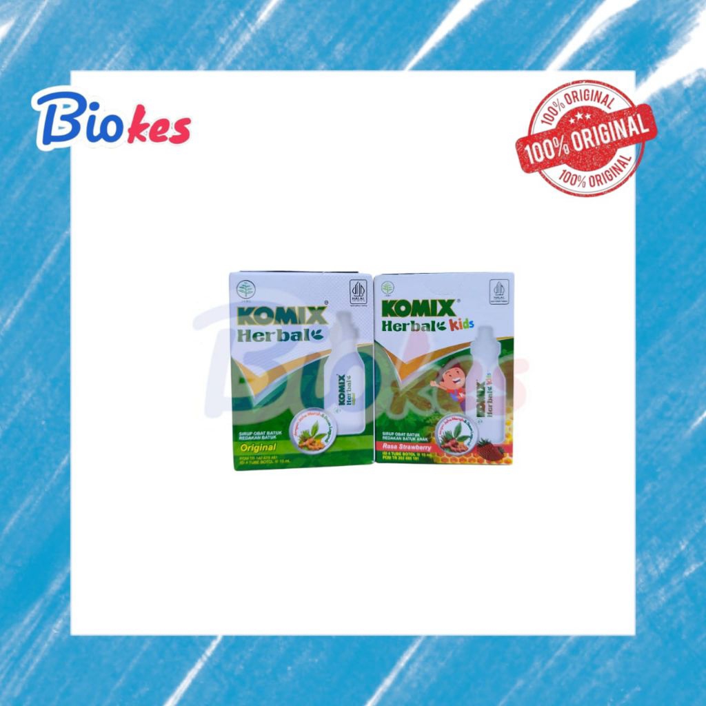 KOMIX HERBAL ANAK DAN DEWASA CAIR 15 ML PERBOX membantu meredakan batuk berdahak