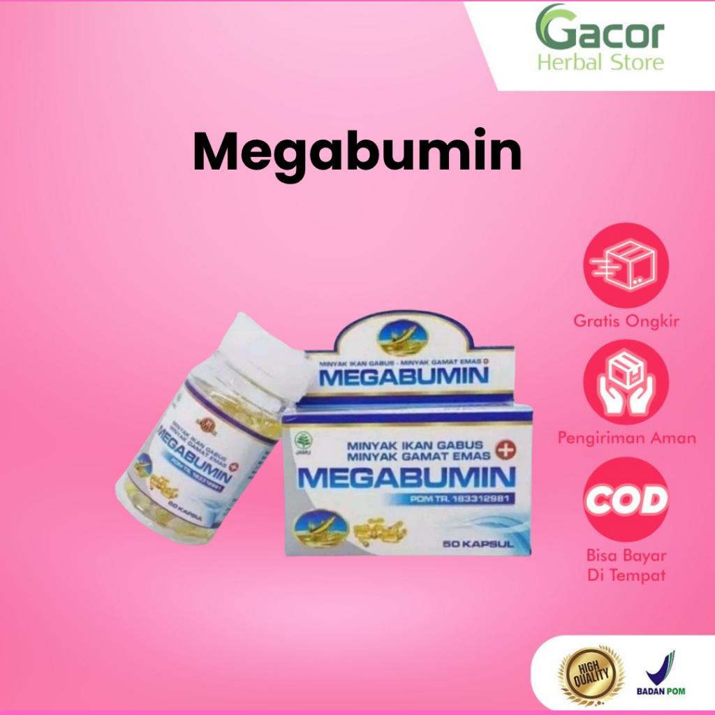 MEGABUMIN - Kapsul megabumin minyak ikan gabus, Gamat emas