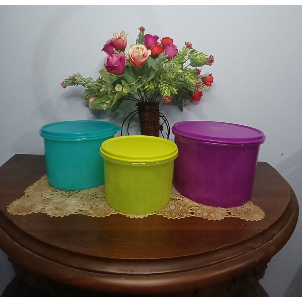 TOPLES /DECO  CANISTER TEXTURE / MOZAIC CANISTER / TEMPAT KERUPUK TUPPERWARE